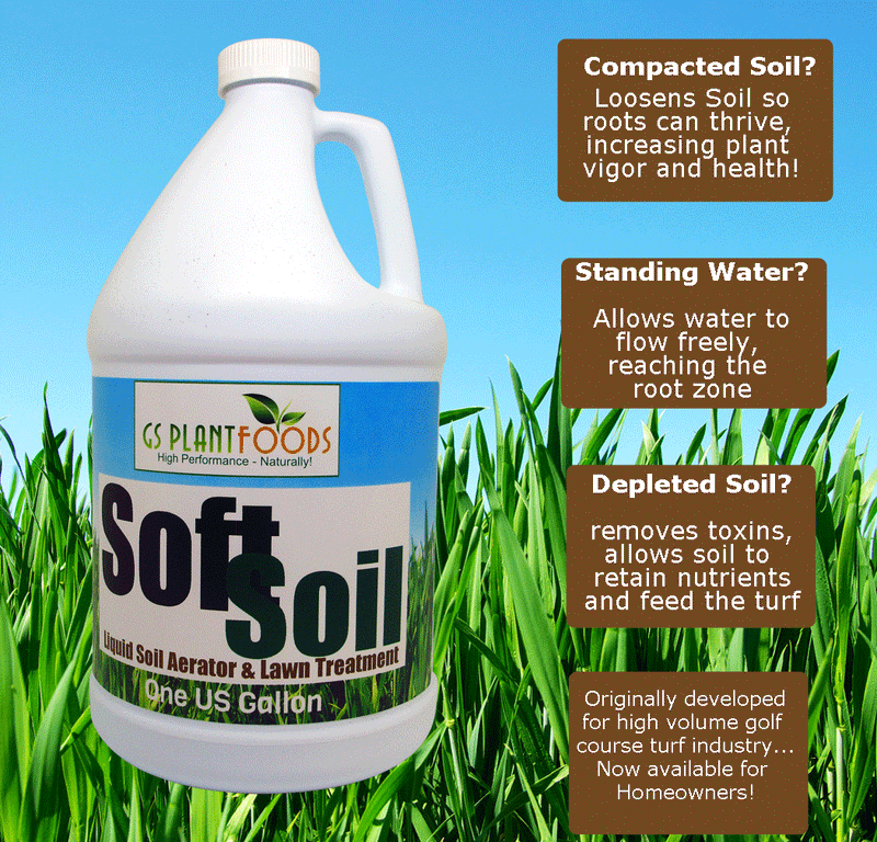 SOFTSOIL Liquid Soil Aerator & Lawn Treatment to fix compacted soils, Improve Drainage and Root Growth with Non-Mechanical Liquid Application. - GS Plant Foods